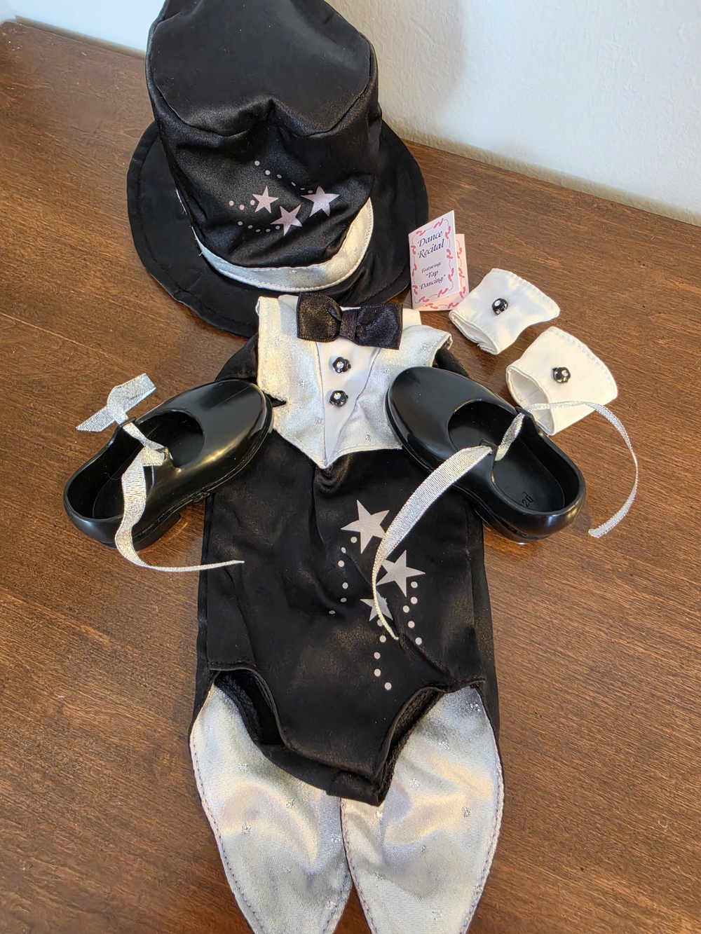 Black & Silver Star Tap Dance Doll Outfit with Top Hat - 18 Inch Doll